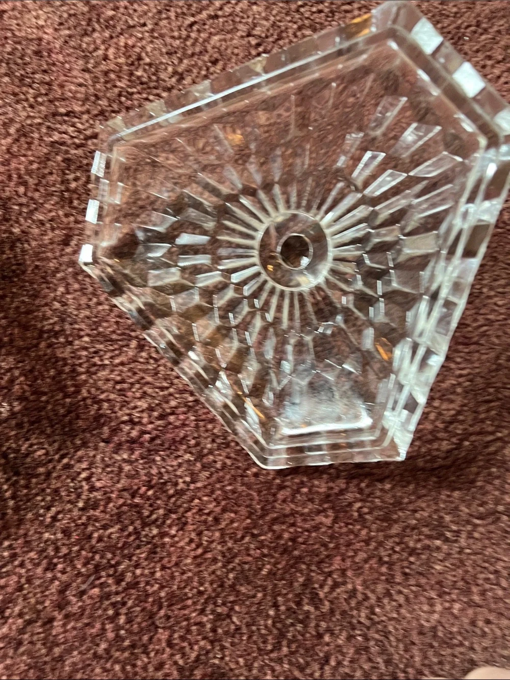 Vintage Fostoria Clear Glass Three-Section Vanity Trinket Box with Lid